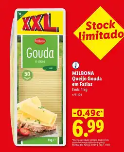 Lidl MILBONA Queijo Gouda em Fatias promoção