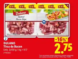 Lidl DULANO Tiras de Bacon promoção
