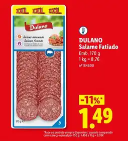 Lidl DULANO Salame Fatiado promoção
