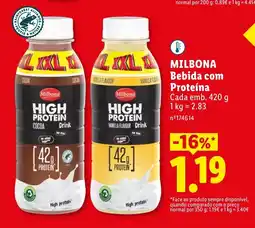 Lidl MILBONA Bebida com Proteína promoção
