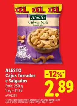 Lidl ALESTO Cajus Torrados e Salgados promoção