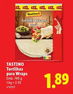 Lidl TASTINO Tortilhas para Wraps promoção