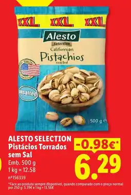 Lidl ALESTO SELECTION Pistácios Torrados sem Sal promoção