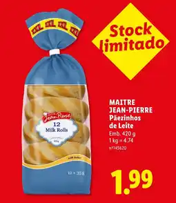 Lidl MAITRE JEAN-PIERRE Pãezinhos de Leite promoção