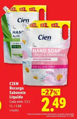 Lidl CIEN Recarga Sabonete Líquido promoção