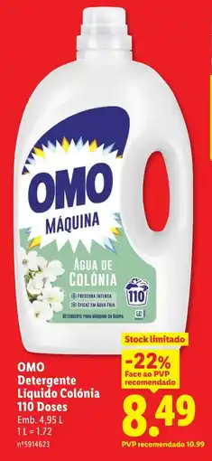 Lidl OMO Detergente Líquido Colónia 110 Doses promoção