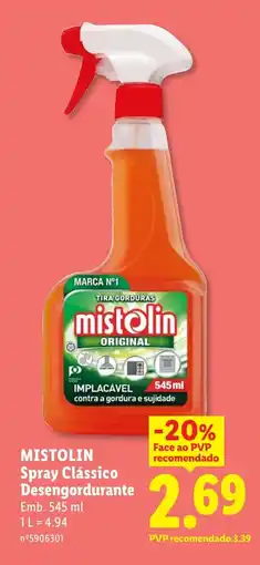 Lidl MISTOLIN Spray Clássico Desengordurante promoção