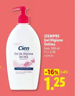 Lidl SIEMPRE Gel Higiene Íntima promoção