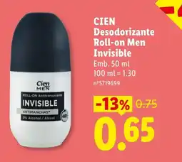 Lidl CIEN Desodorizante Roll-on Men Invisible promoção