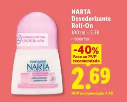 Lidl NARTA Desodorizante Roll-On promoção