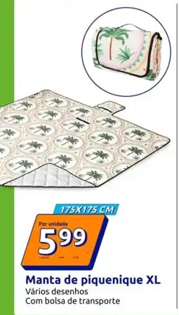 Action Manta de piquenique XL 175x175cm promoção