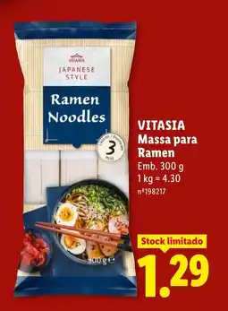 Lidl VITASIA Massa para Ramen promoção