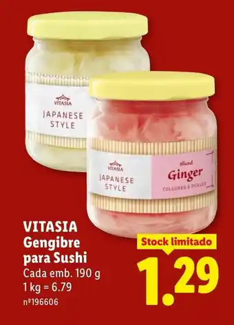 Lidl VITASIA Gengibre para Sushi promoção