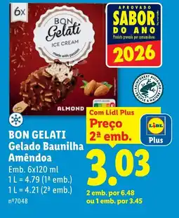 Lidl BON GELATI Gelado Baunilha Amêndoa promoção