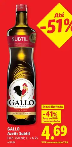 Lidl GALLO Azeite Subtil promoção