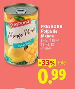 Lidl FRESHONA Polpa de Manga promoção