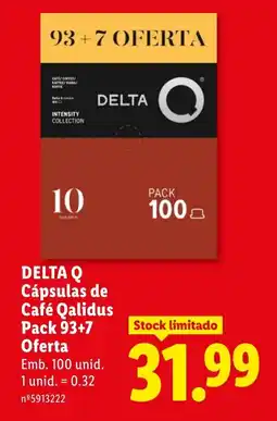 Lidl DELTA Q Cápsulas de Café Qalidus Pack 93+7 promoção