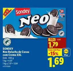 Lidl SONDEY Neo Bolacha de Cacau com Creme XXL promoção