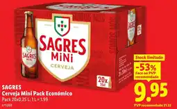 Lidl SAGRES Cerveja Mini Pack Económico promoção