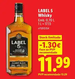 Lidl LABEL 5 Whisky promoção