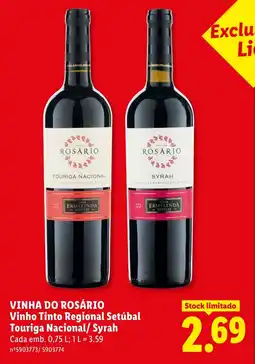 Lidl VINHA DO ROSÁRIO Vinho Tinto Regional Setúbal Touriga Nacional/ Syrah Cada promoção