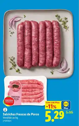Lidl Salsichas Frescas de Porco promoção