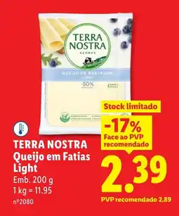 Lidl TERRA NOSTRA Queijo em Fatias Light promoção