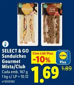 Lidl SELECT & GO Sanduíches Gourmet Mista/Club Cada promoção