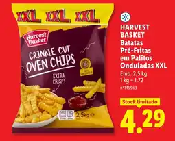 Lidl HARVEST BASKET Batatas Pré-Fritas em Palitos Onduladas XXL promoção