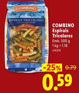Lidl COMBINO Espirais Tricolores promoção