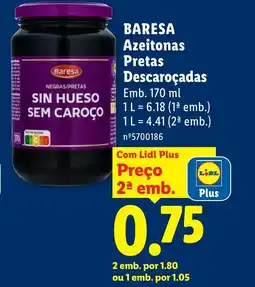 Lidl BARESA Azeitonas Pretas Descaroçadas promoção