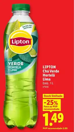 Lidl LIPTON Chá Verde Hortelã Lima promoção