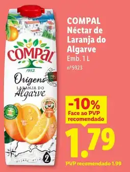 Lidl COMPAL Néctar de Laranja do Algarve promoção