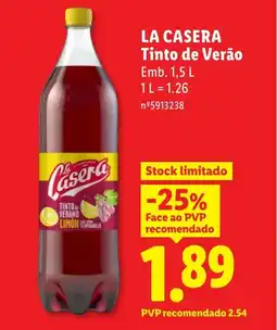 Lidl LA CASERA Tinto de Verão promoção
