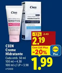 Lidl CIEN Creme Hidratante promoção