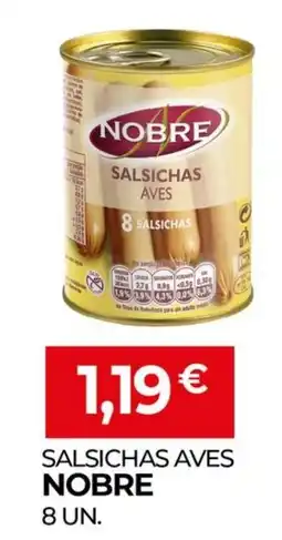 Miranda Supermercados Salsichas aves nobre 8 un. promoção