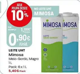 Intermarché Leite uht mimosa meio-gordo, magro promoção