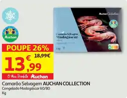 Auchan Camarão Selvagem AUCHAN COLLECTION Congelado Madagascar 60/80 promoção