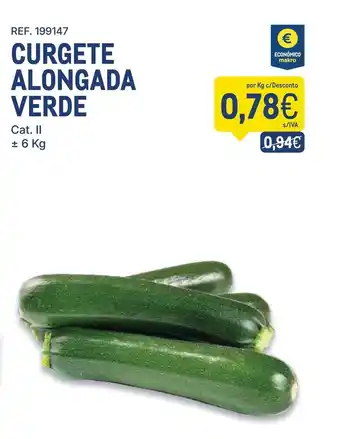 Makro Curgete alongada verde promoção