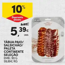 Continente Tábua paio/ salsichão/ paleta continente seleção promoção