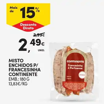 Continente Misto enchidos p/ francesinha continente promoção