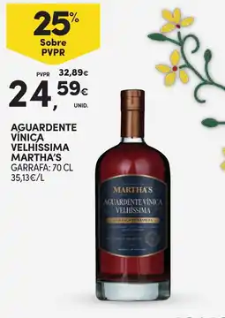 Continente Aguardente vinica velhíssima martha's promoção