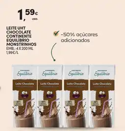 Continente Leite uht chocolate continente equilíbrio monstrinhos promoção