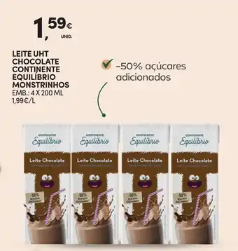 Continente Leite uht chocolate continente equilíbrio monstrinhos promoção