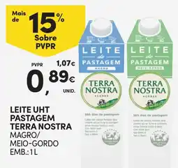 Continente Leite uht pastagem terra nostra promoção