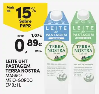 Continente Leite uht pastagem terra nostra promoção
