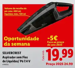 Lidl SILVERCREST Aspirador sem Fios de Líquidos/ Pó 7.4 V promoção
