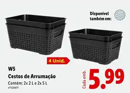Lidl W5 Cestos de Arrumação promoção