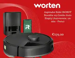Worten Aspirador Robô IROBOT Roomba 105 Combo Auto Empty (Autonomia: 120 min - Preto) promoção