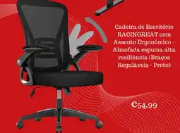 Worten Cadeira de Escritório RACINGREAT com Assento Ergonómico - Almofada espuma alta promoção